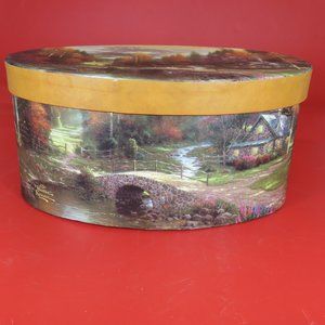 Thomas Kinkade Painter of Light 1997 Cardboard Oval Storage Box